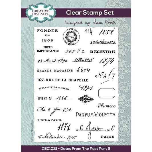 Creative Expressions Sam Poole Dates From The Past Part 2 6 in x 8 in Clear Stamp Set