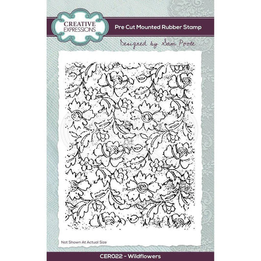 Sam Poole Wildflowers A6 Pre Cut Rubber Stamp