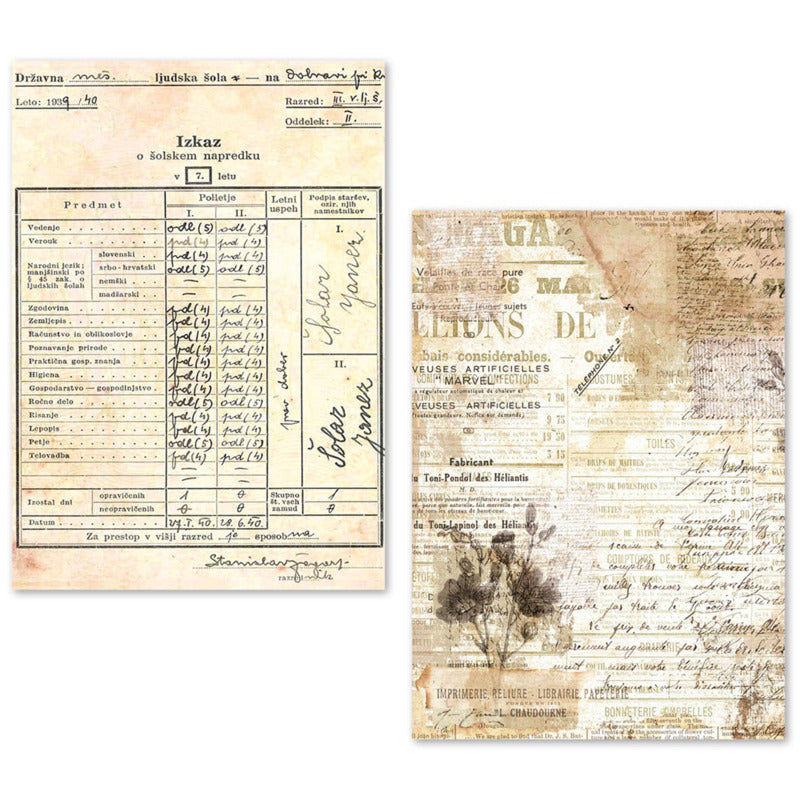 LuMania A5 Tissue Paper Set, Vintage Manuscript (24 Sheets)