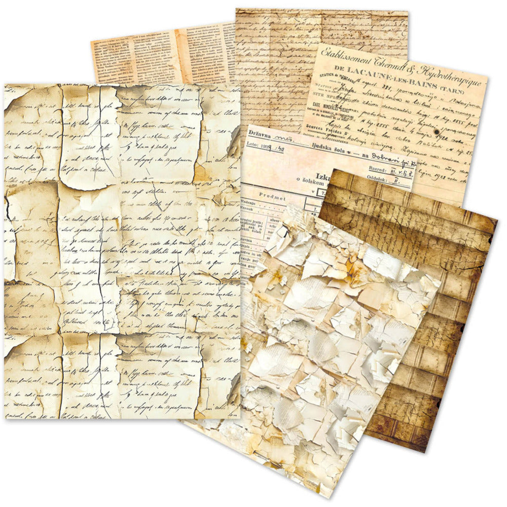 LuMania A5 Tissue Paper Set, Vintage Manuscript (24 Sheets)