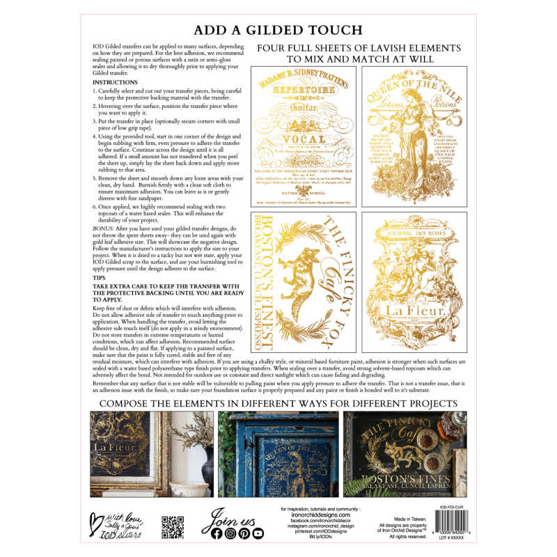 Curated Signage IOD Foil Transfer (12″x16″ pad-4 sheets )-SHIPPING WEEK OF JULY 22