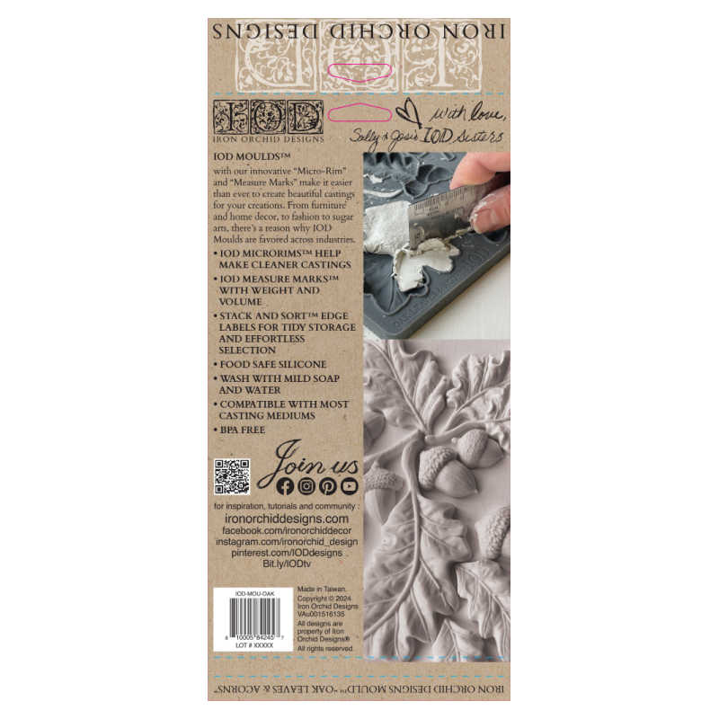 Oak Leaves & Acorns IOD Mould (6″x10″)