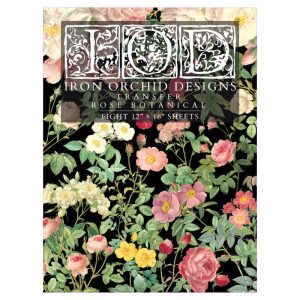 Rose Botanical IOD Transfer (12″x16″ pad-8 sheets )