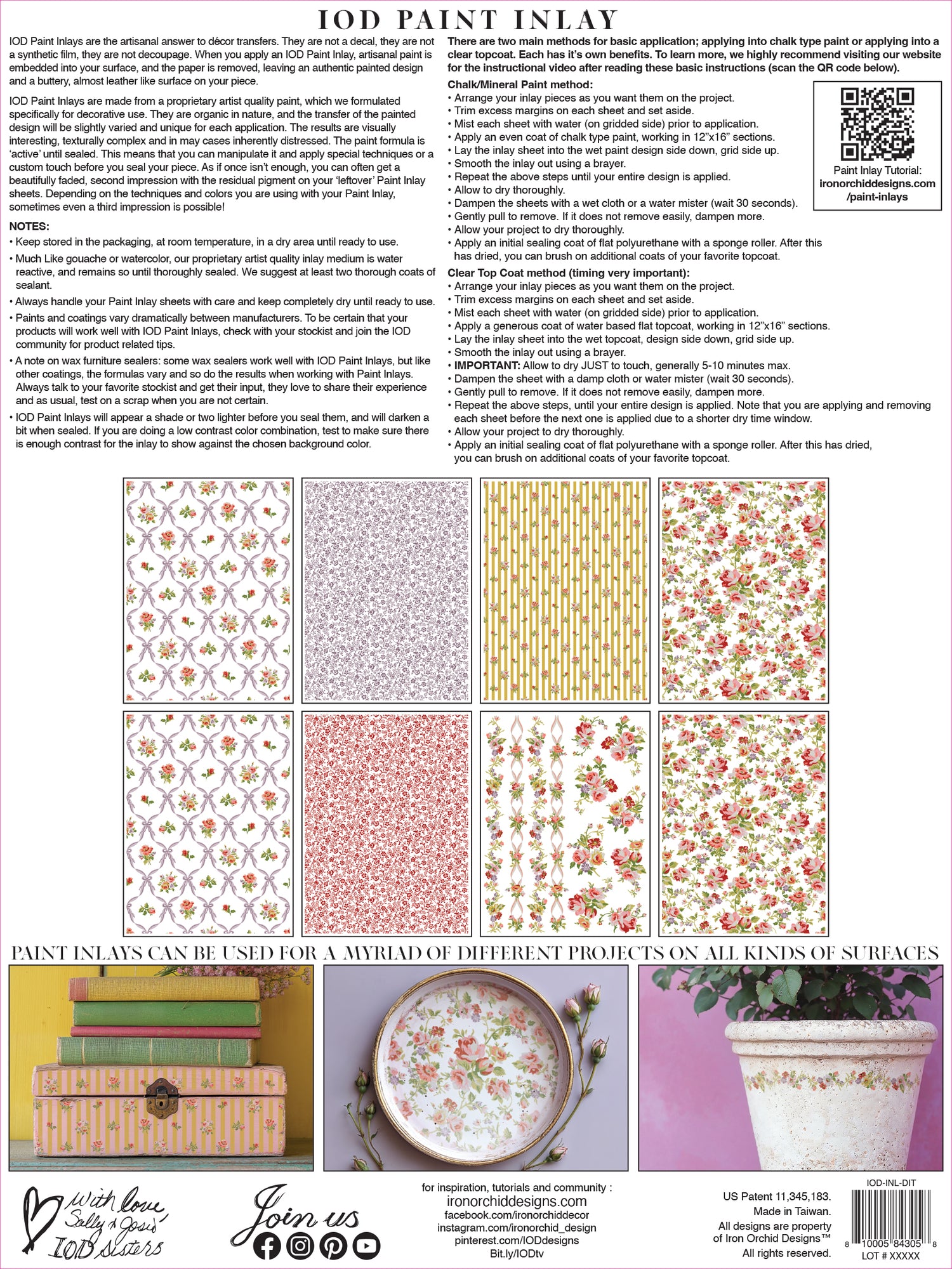 Ditsy Blooms IOD Paint Inlay (12″x16″ pad-8 sheets) Q2 2025 LIMITED EDITION
