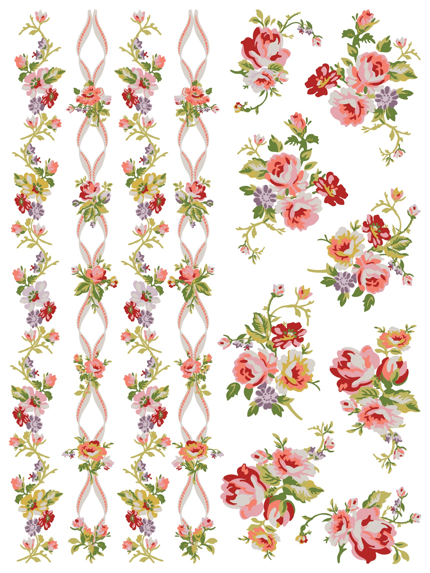 Ditsy Blooms IOD Paint Inlay (12″x16″ pad-8 sheets) Q2 2025 LIMITED EDITION