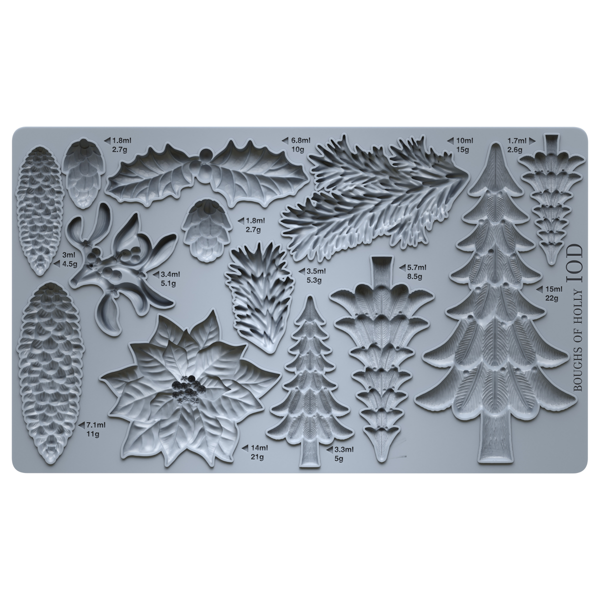 Boughs of Holly Encore IOD Decor Mould (6" x 10")