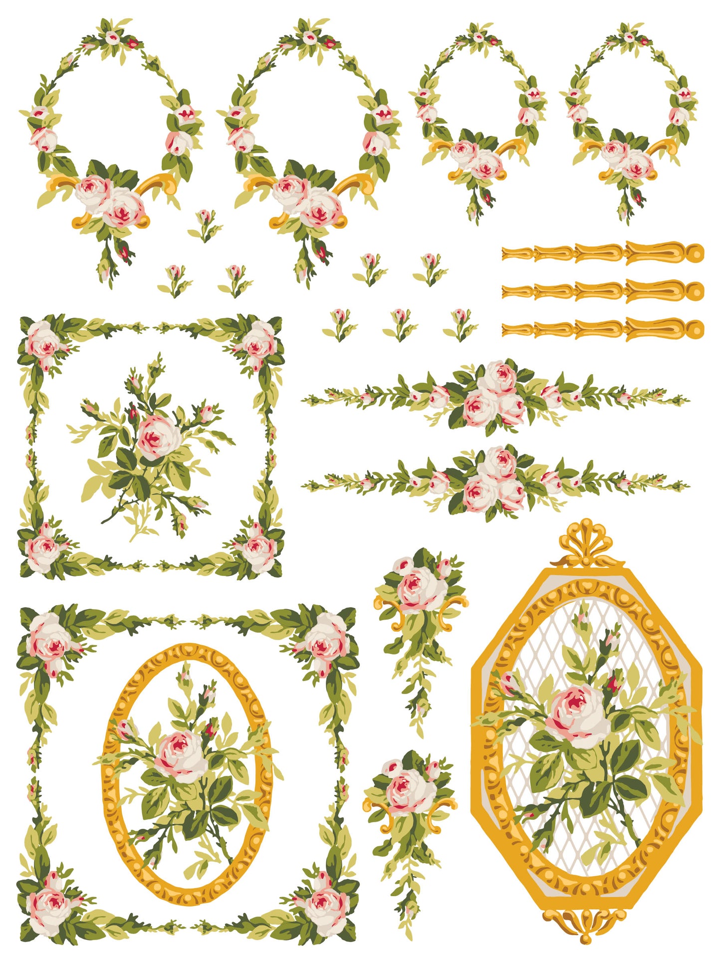 PETITE FLEUR PINK IOD PAINT INLAY (12″X16″ PAD-4 SHEETS ) LIMITED EDITION