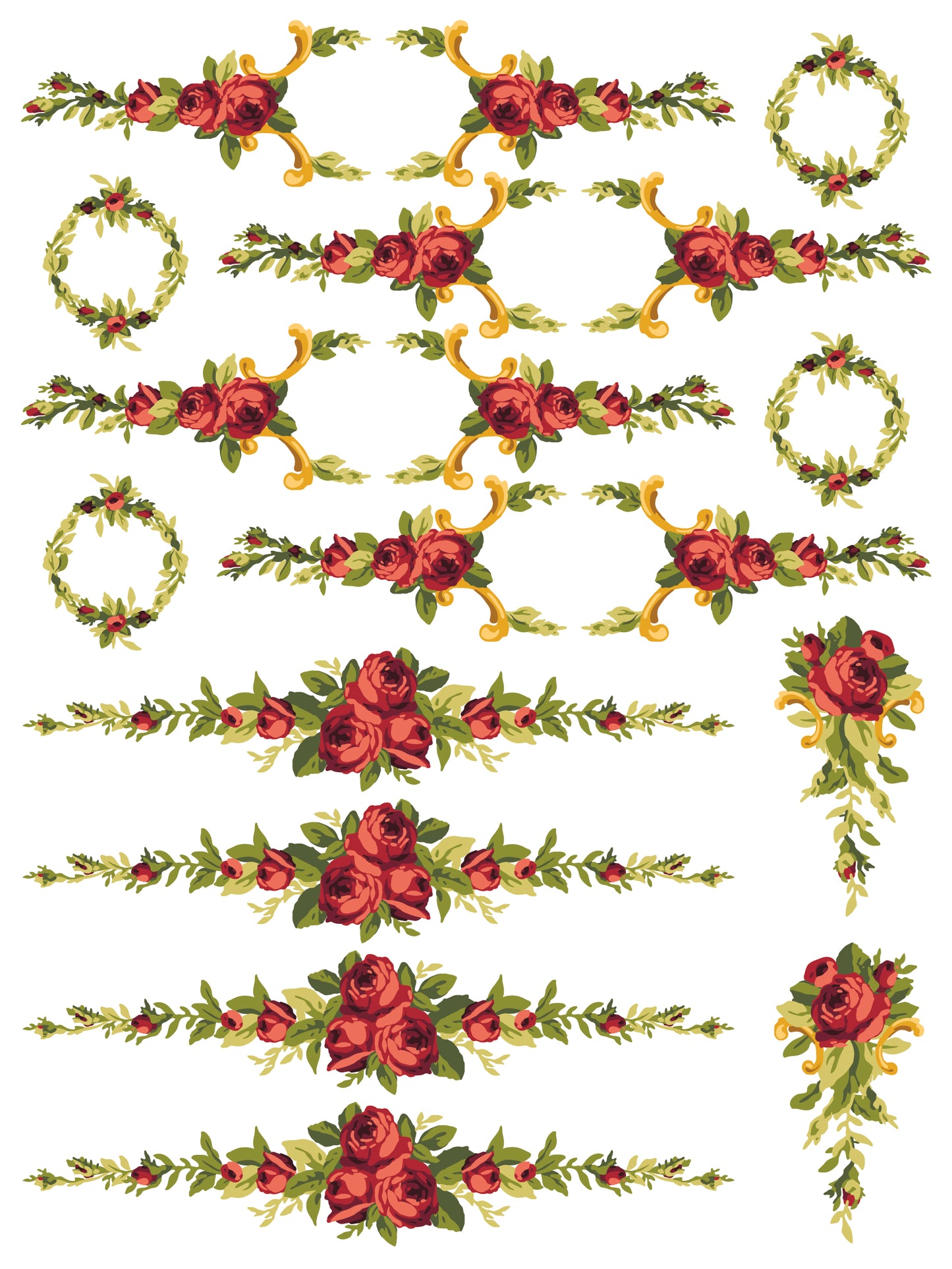 PETITE FLEUR RED IOD PAINT INLAY (12″X16″ PAD-4 SHEETS ) LIMITED EDITION