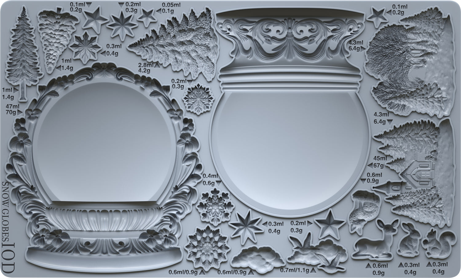 IOD Snow Globes Mould (6″x10″) Q3 2025