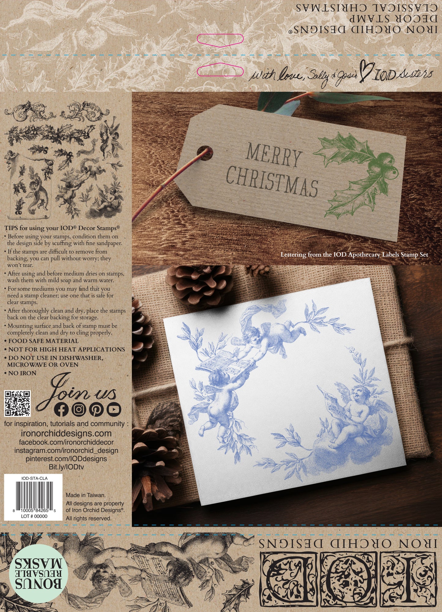 Classical Christmas IOD Stamp (Single Sheet12″x12″) LIMITED EDITION