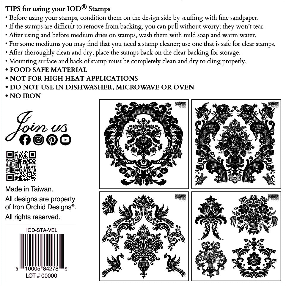 Velveteen IOD Stamp (Four Sheets 6″x6″ each)