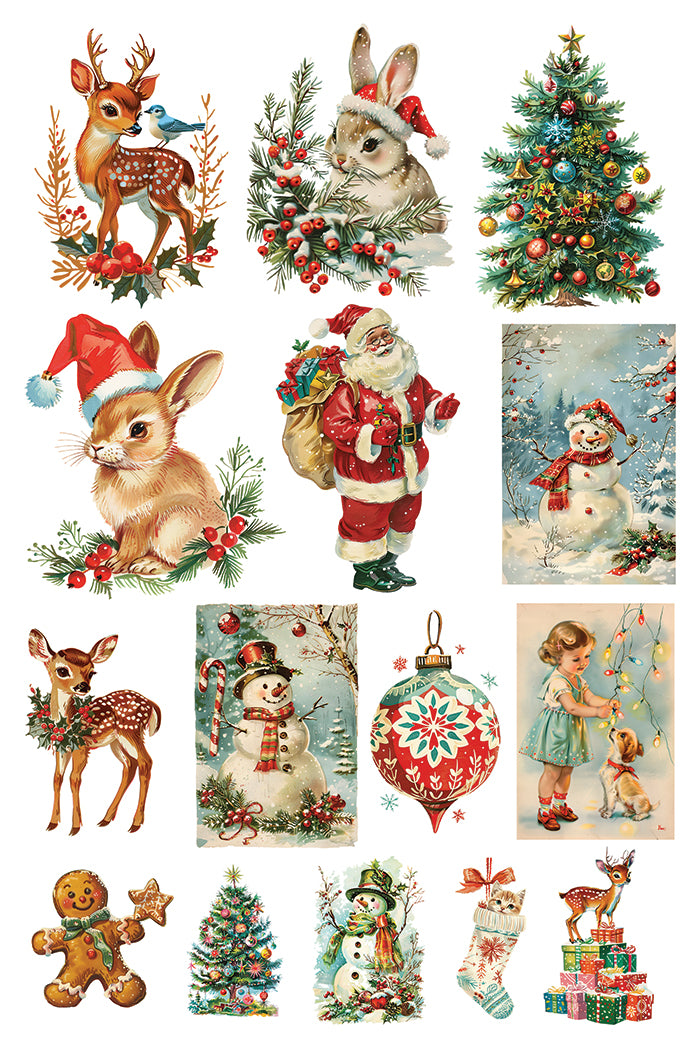 Kitschy Christmas IOD Transfer (8″x12″ pad-8 sheets ) LIMITED EDITION