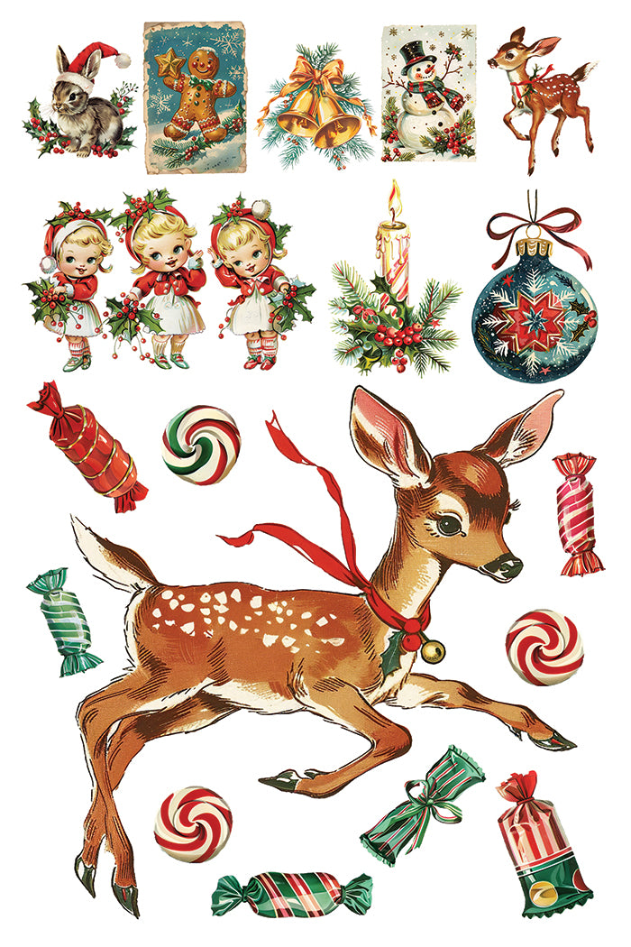 Kitschy Christmas IOD Transfer (8″x12″ pad-8 sheets ) LIMITED EDITION