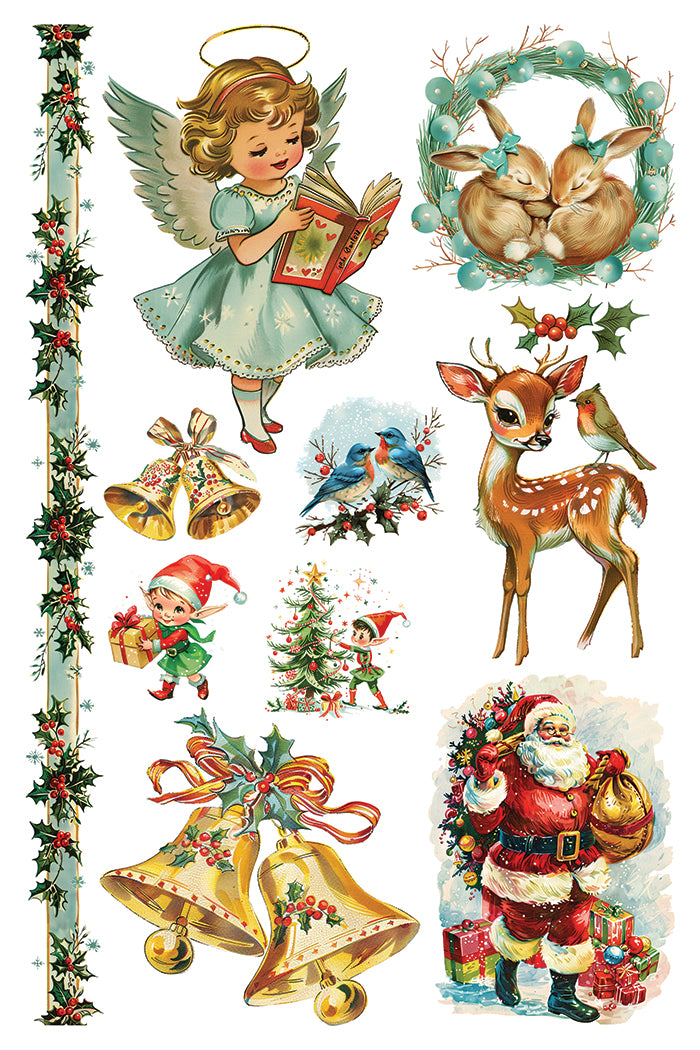 Kitschy Christmas IOD Transfer (8″x12″ pad-8 sheets ) LIMITED EDITION