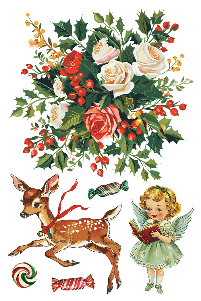 Kitschy Christmas IOD Transfer (8″x12″ pad-8 sheets ) LIMITED EDITION