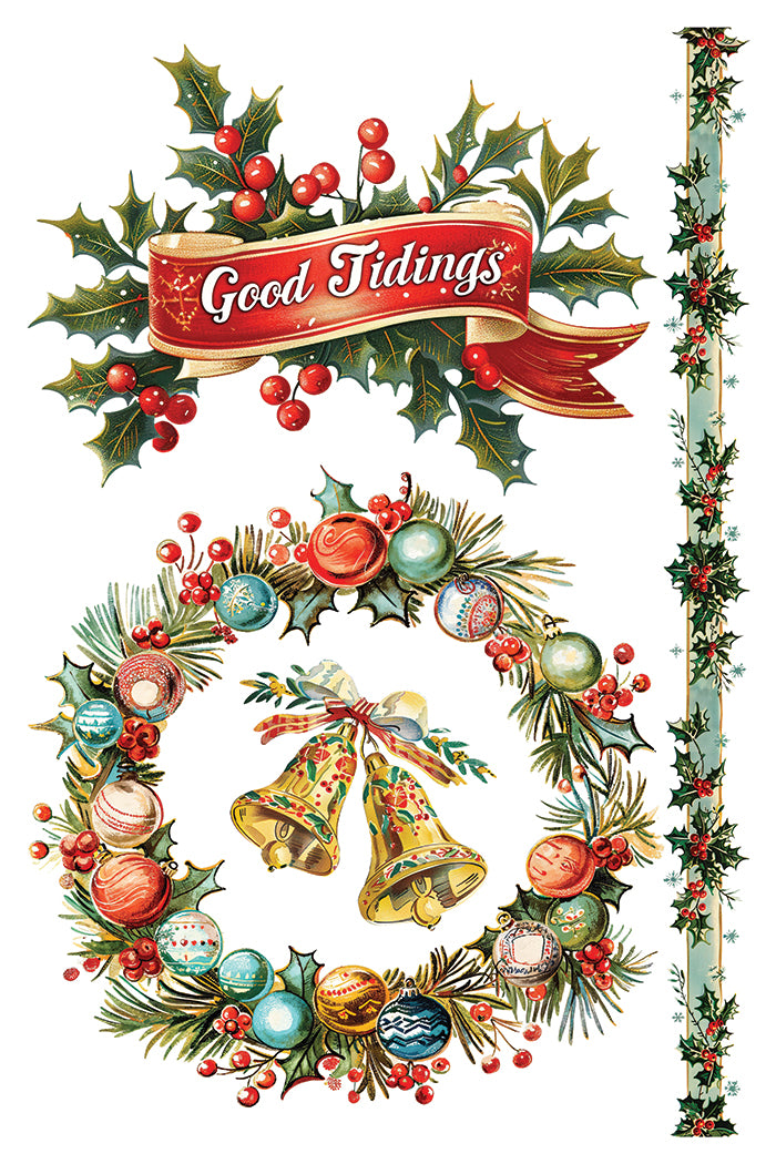 Kitschy Christmas IOD Transfer (8″x12″ pad-8 sheets ) LIMITED EDITION