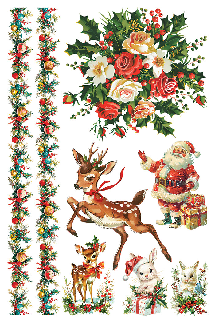 Kitschy Christmas IOD Transfer (8″x12″ pad-8 sheets ) LIMITED EDITION