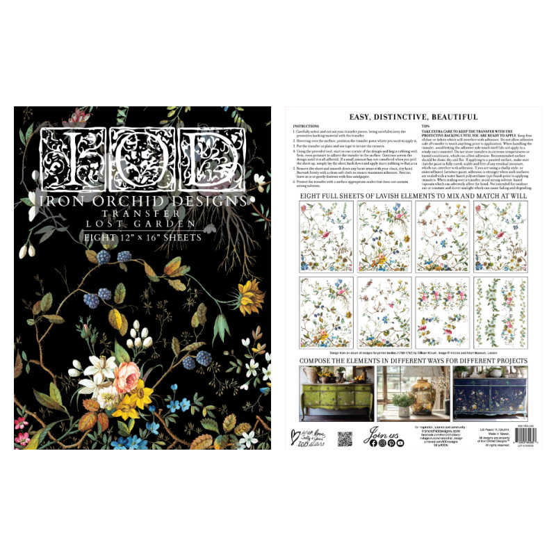 Lost Garden IOD Transfer (12″x16″ pad-8 sheets)