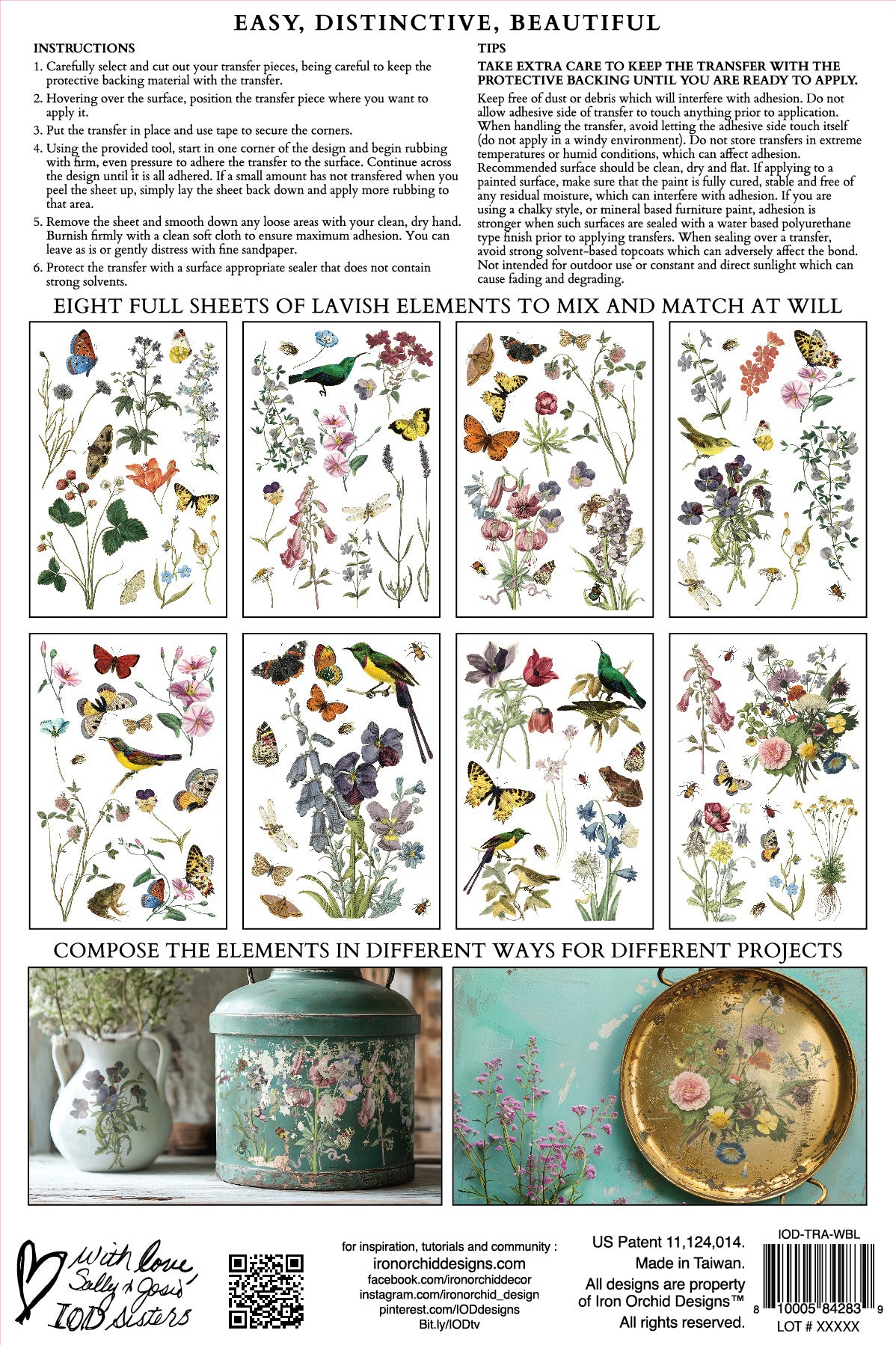 WILDE BLOEMEN IOD Transfer (8″x12" pad-8 sheets )