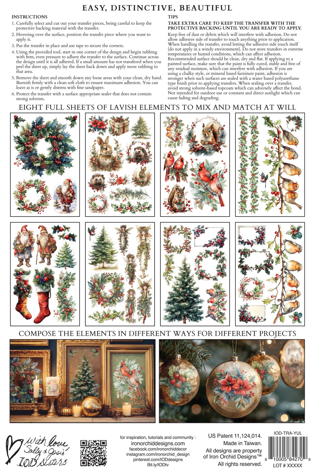 Yuletide IOD Transfer (8″x12″ pad-8 sheets ) LIMITED EDITION