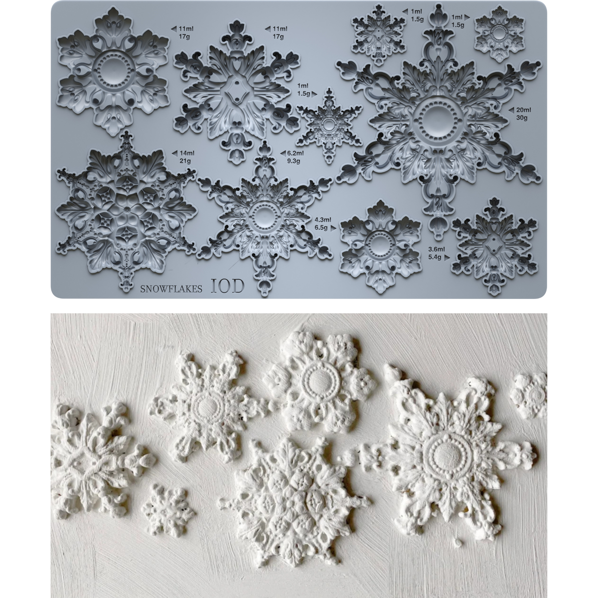 Snowflakes Encore IOD Decor Mould (6" x 10")