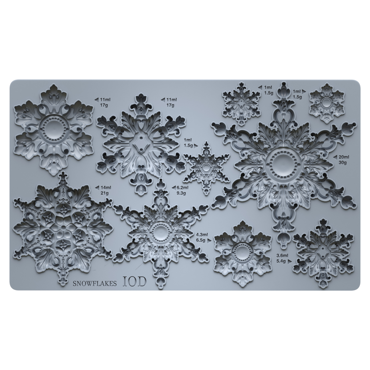 Snowflakes Encore IOD Decor Mould (6" x 10")