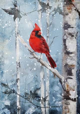 Decoupage Queen Hand Painted Cardinal
