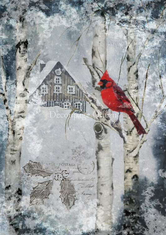 Decoupage Queen Winter Cardinal