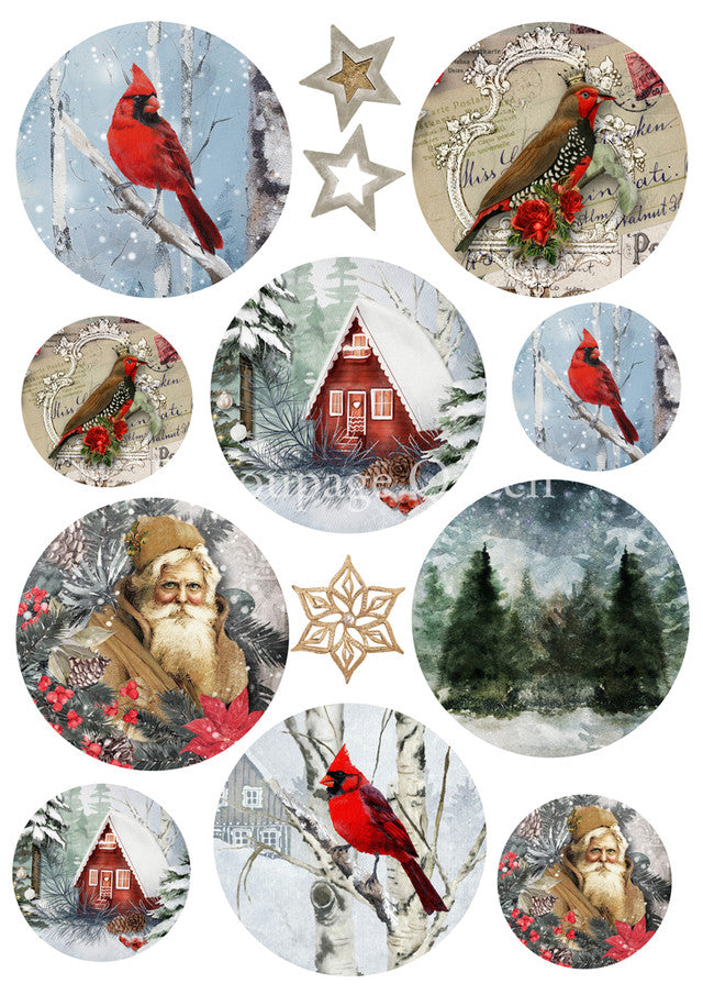 Decoupage Queen Cozy Winter Ornaments 0524
