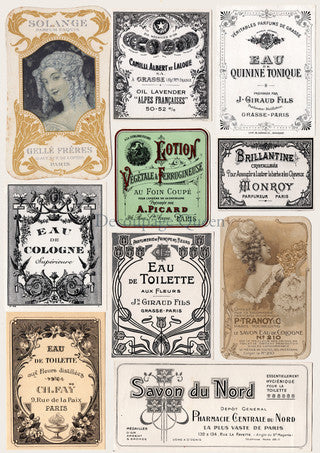 Decoupage Queen Perfume Labels Rice Paper