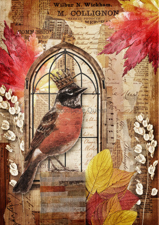 Decoupage Queen Crowned Robin 0629