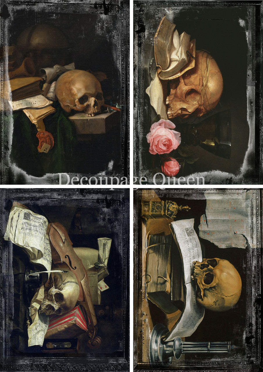 Decoupage Queen Old Masters Vanitas Four Pack Rice Paper 0796