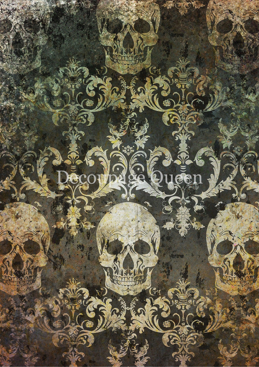 Decoupage Queen Grunge Skulls Rice Paper 0800