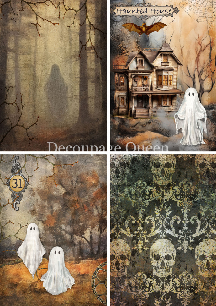 Decoupage Queen Ghastly Four Pack Rice Paper 0801