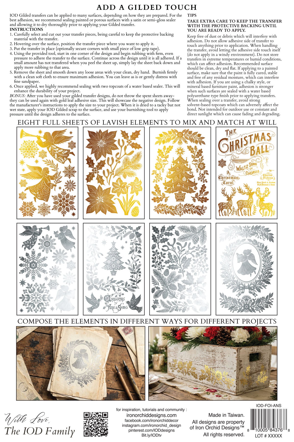 Angels Sing - IOD Gilded Transfer 8-8" X 12"