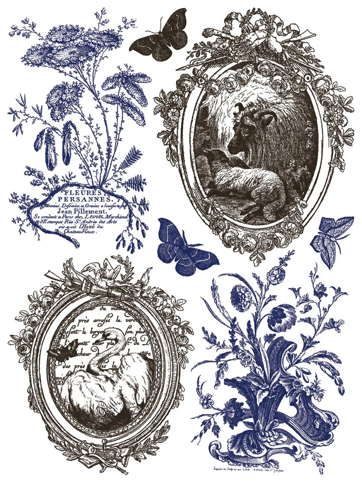 Hameau De La Reine IOD Paint Inlay (12″x16″ 8 sheet Pad)