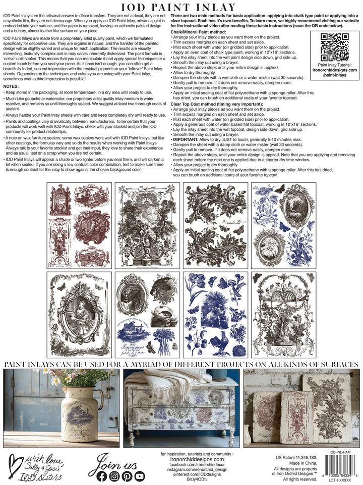 Hameau De La Reine IOD Paint Inlay (12″x16″ 8 sheet Pad)