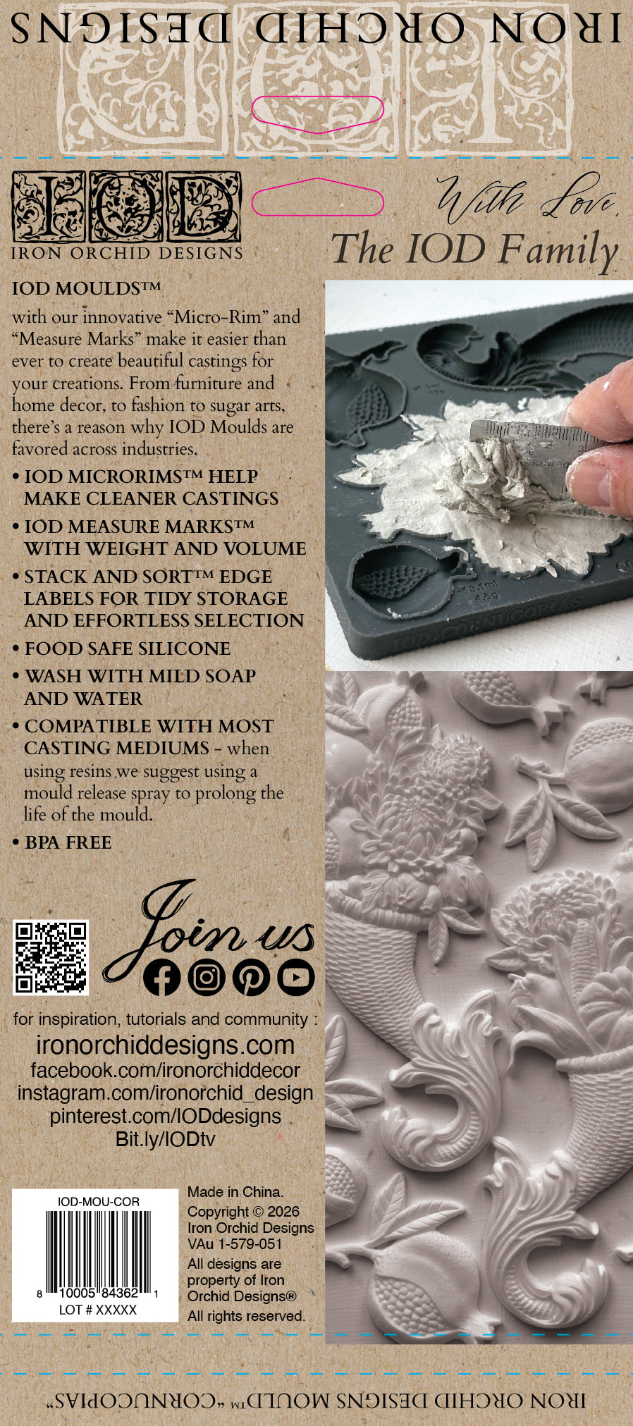 Cornucopias IOD Decor Mould (6" x 10")