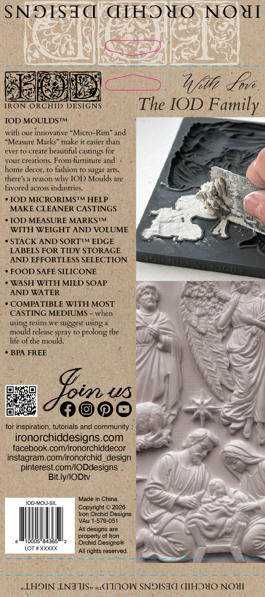 Silent Night IOD Decor Mould (6" x 10")