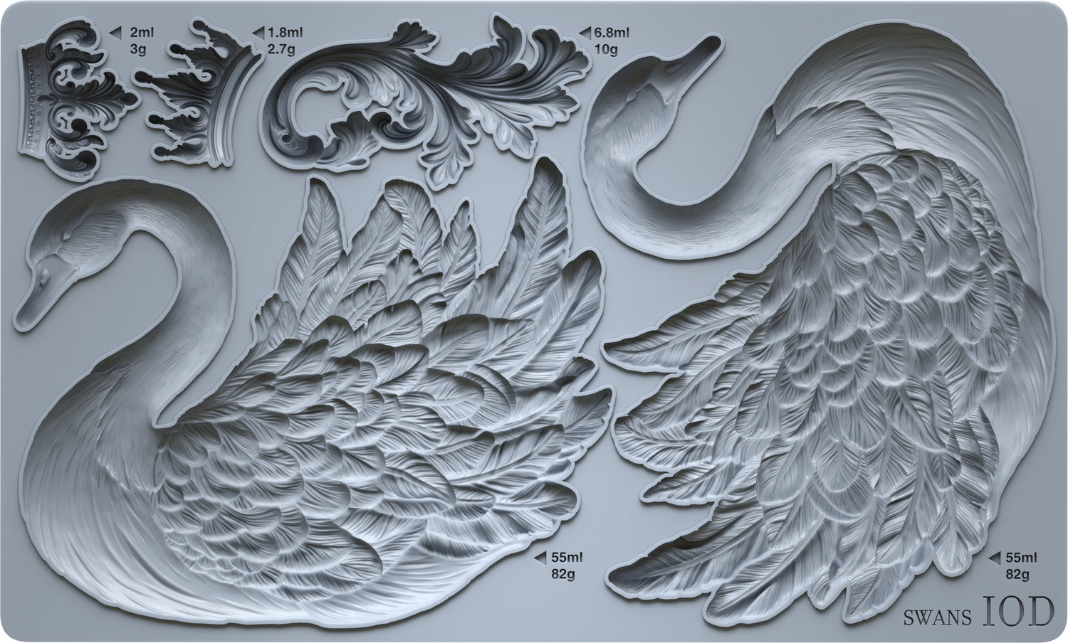 Swans IOD Decor Mould (6" x 10")
