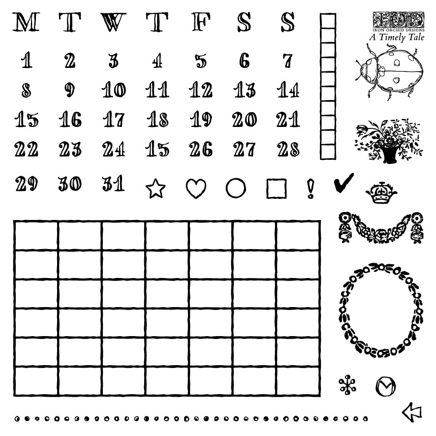 A Timely Tale IOD Stamp set of 4 Sheets (6″x6″ each)