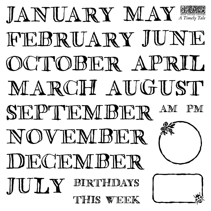 A Timely Tale IOD Stamp set of 4 Sheets (6″x6″ each)