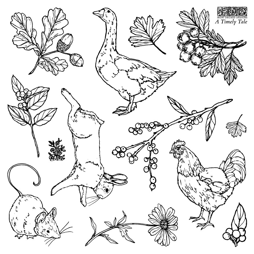 A Timely Tale IOD Stamp set of 4 Sheets (6″x6″ each)