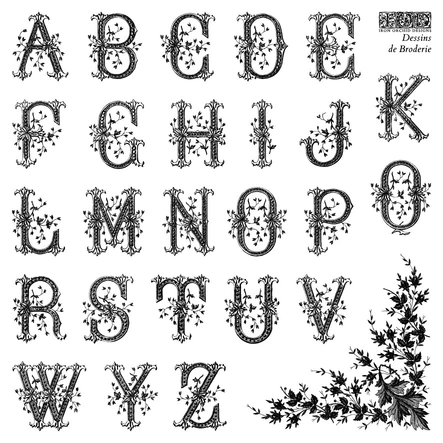 Dessins de Broderie IOD Stamp set of 4 Sheets (6″x6″ each)