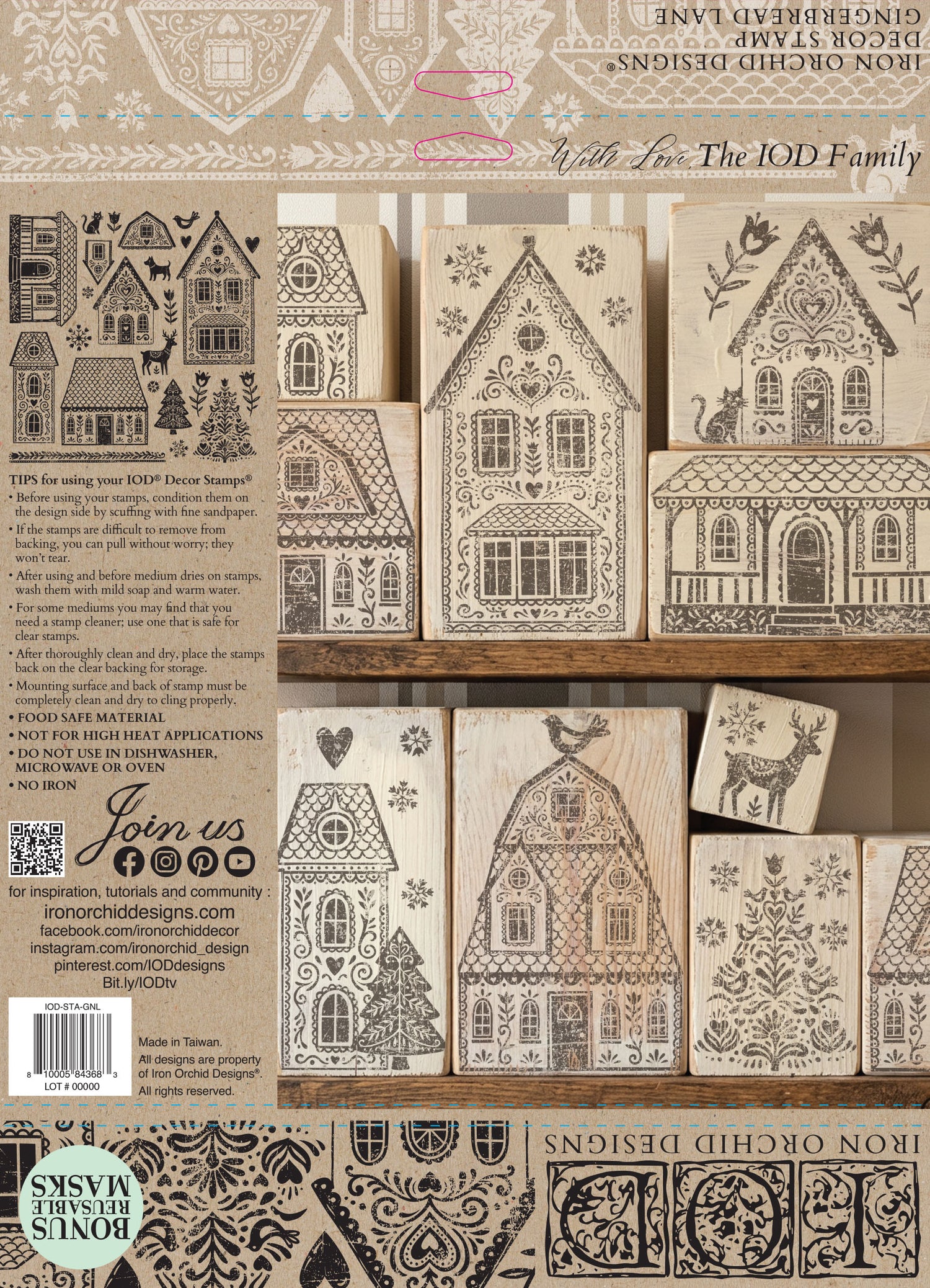 Gingerbread Lane IOD Stamp (12″x 12″)