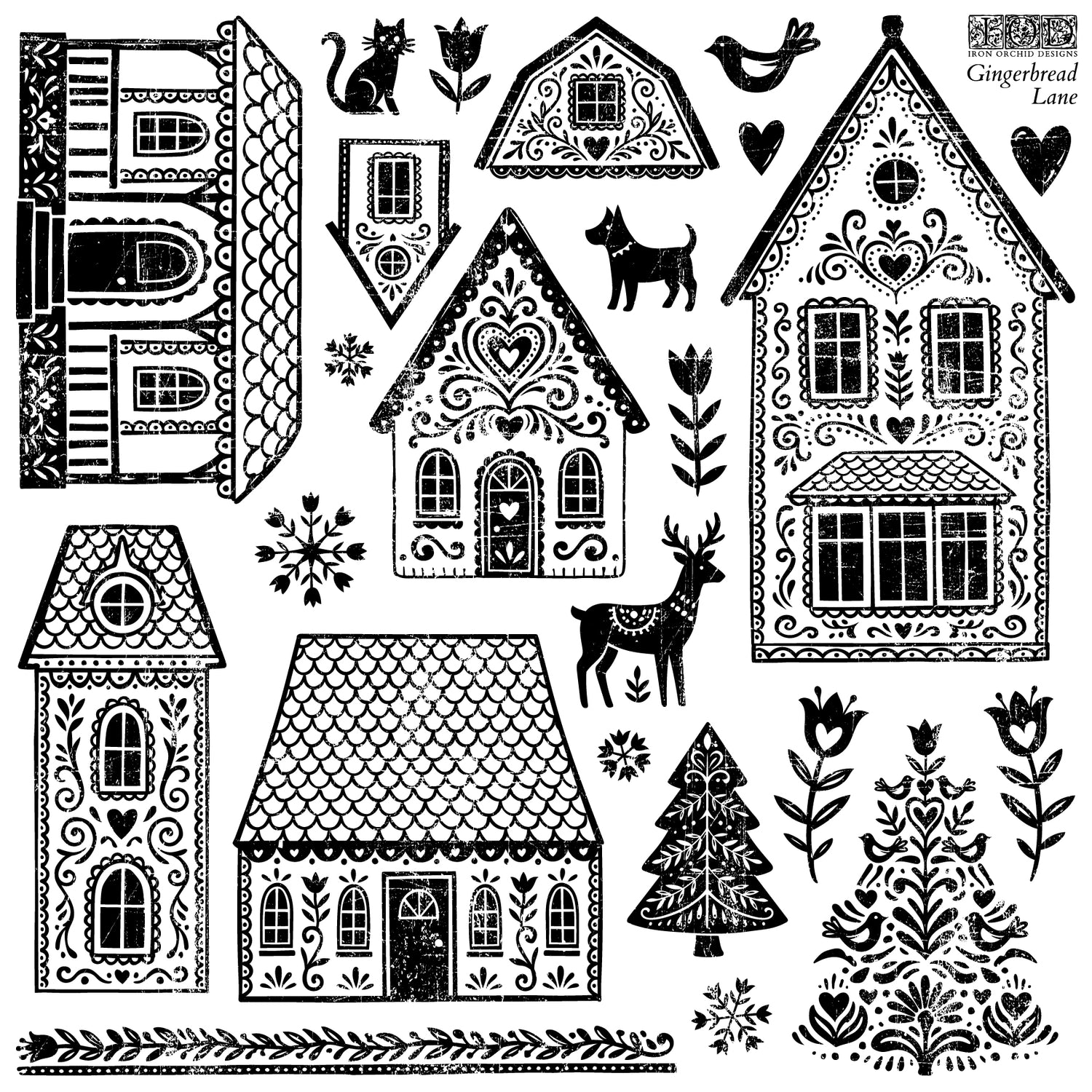 Gingerbread Lane IOD Stamp (12″x 12″)