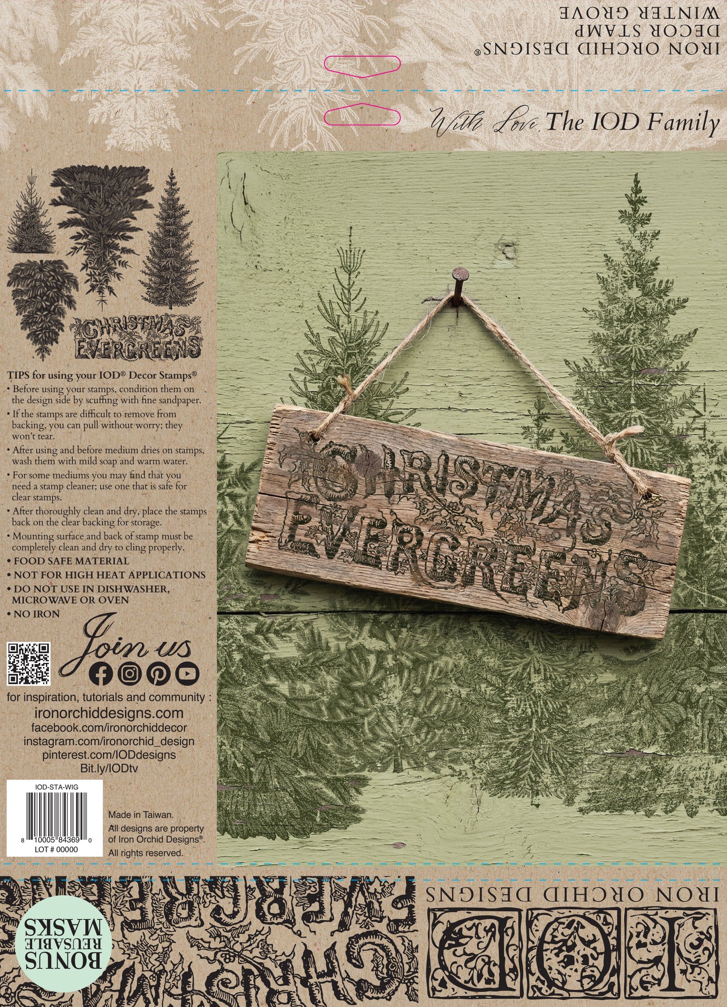 Winter Grove IOD Stamp (12″x 12″)