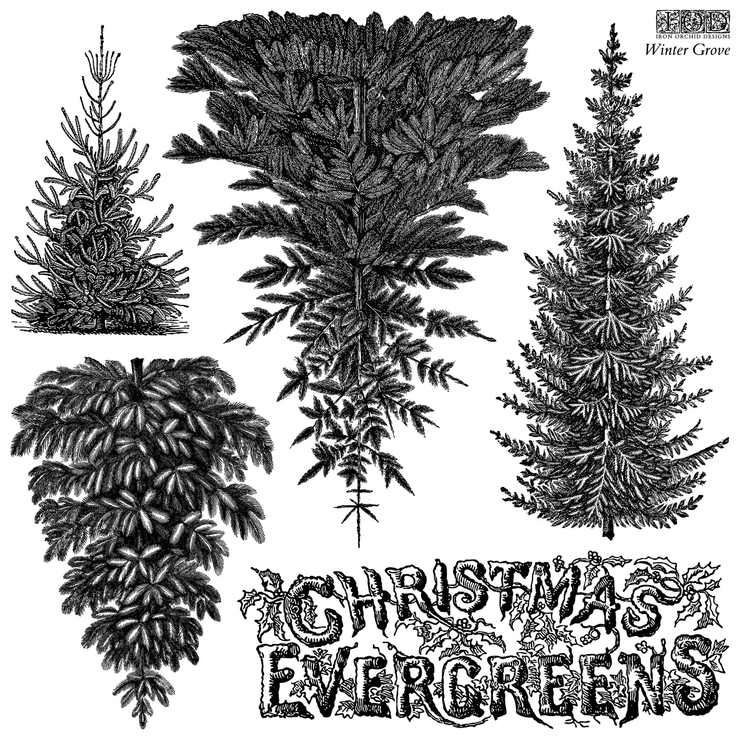 Winter Grove IOD Stamp (12″x 12″)