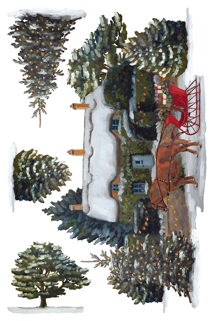 A Cotswold Christmas IOD Transfer (8×12″ pad-8 sheets )