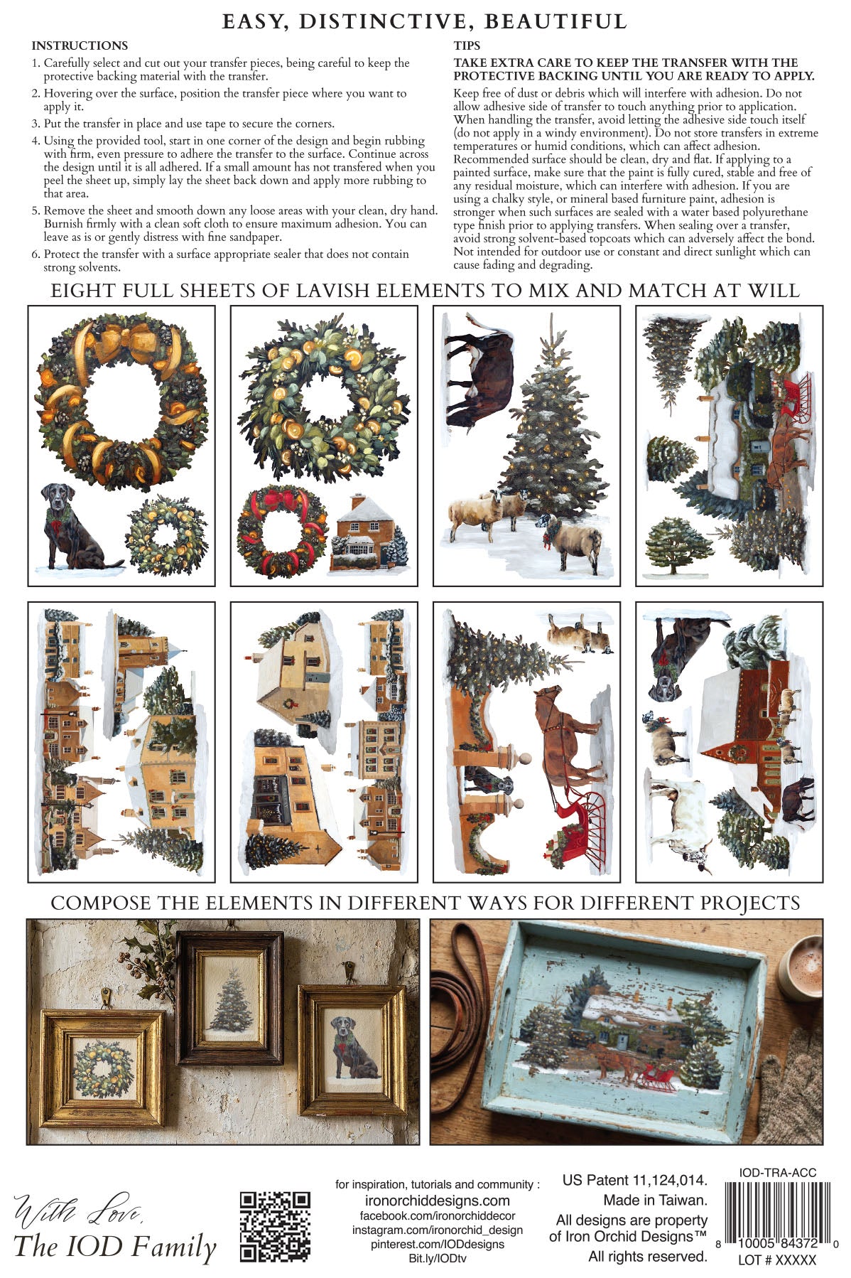 A Cotswold Christmas IOD Transfer (8×12″ pad-8 sheets )